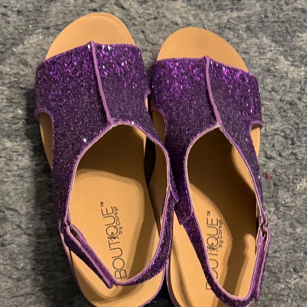 Corkys Purple Glitter Sandals